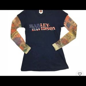 Harley Davidson Long Sleeve Tattoo Shirt - Large